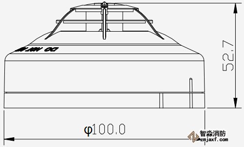 泰和安JTW-ZDM-TX3110A點型溫感外形尺寸示意圖