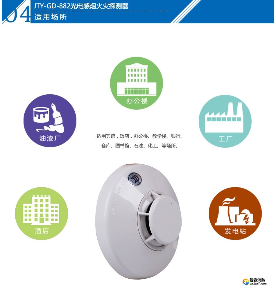 JTY-GD-882光電感煙火災(zāi)探測器產(chǎn)品應(yīng)用場所